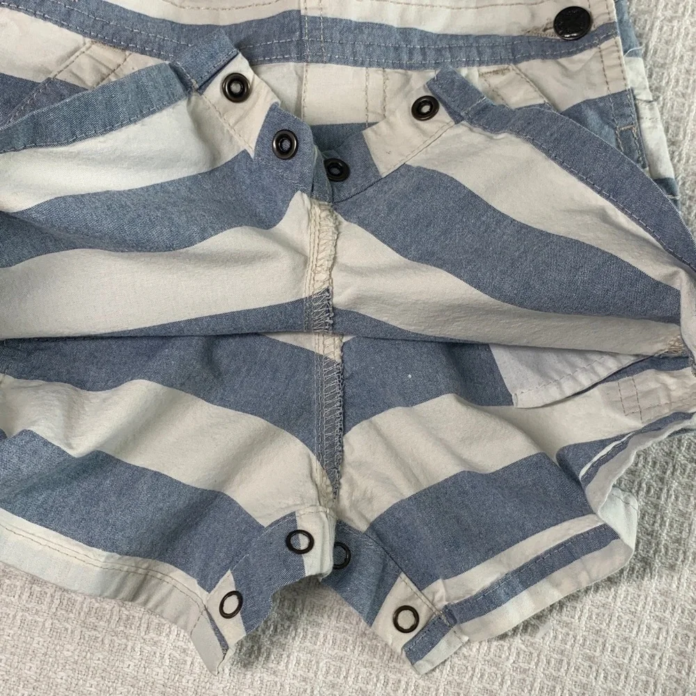 Oshkosh B’gosh white and blue striped overalls 18 months